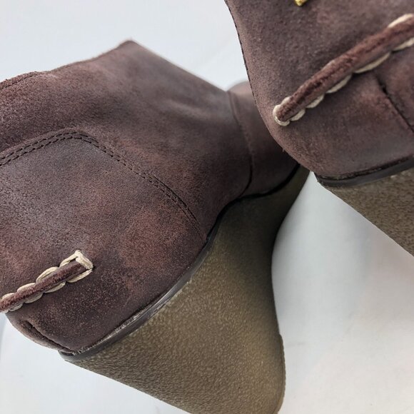 Sperry Boots Womens 12M Harlow Brook Brown Leather Top Sider Wedge Heel Suede - Picture 11 of 11